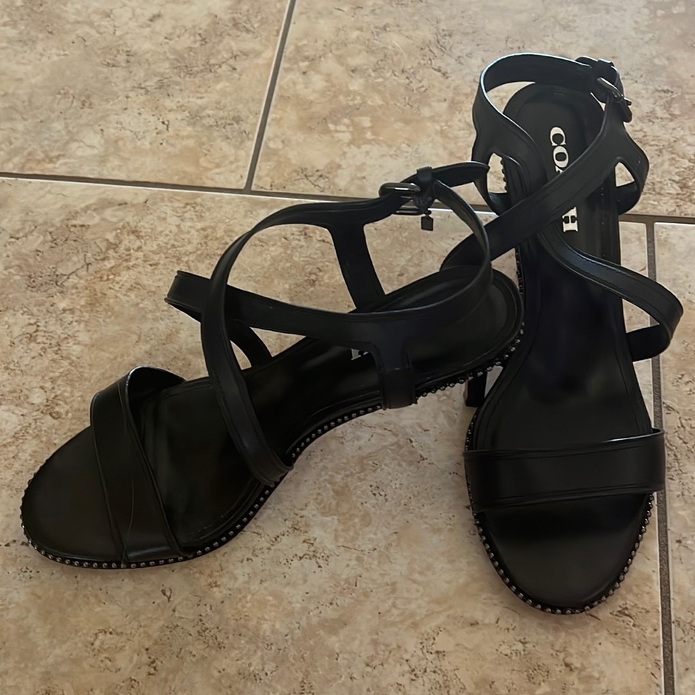 Authentic Coach strappy sandals with 3” heels